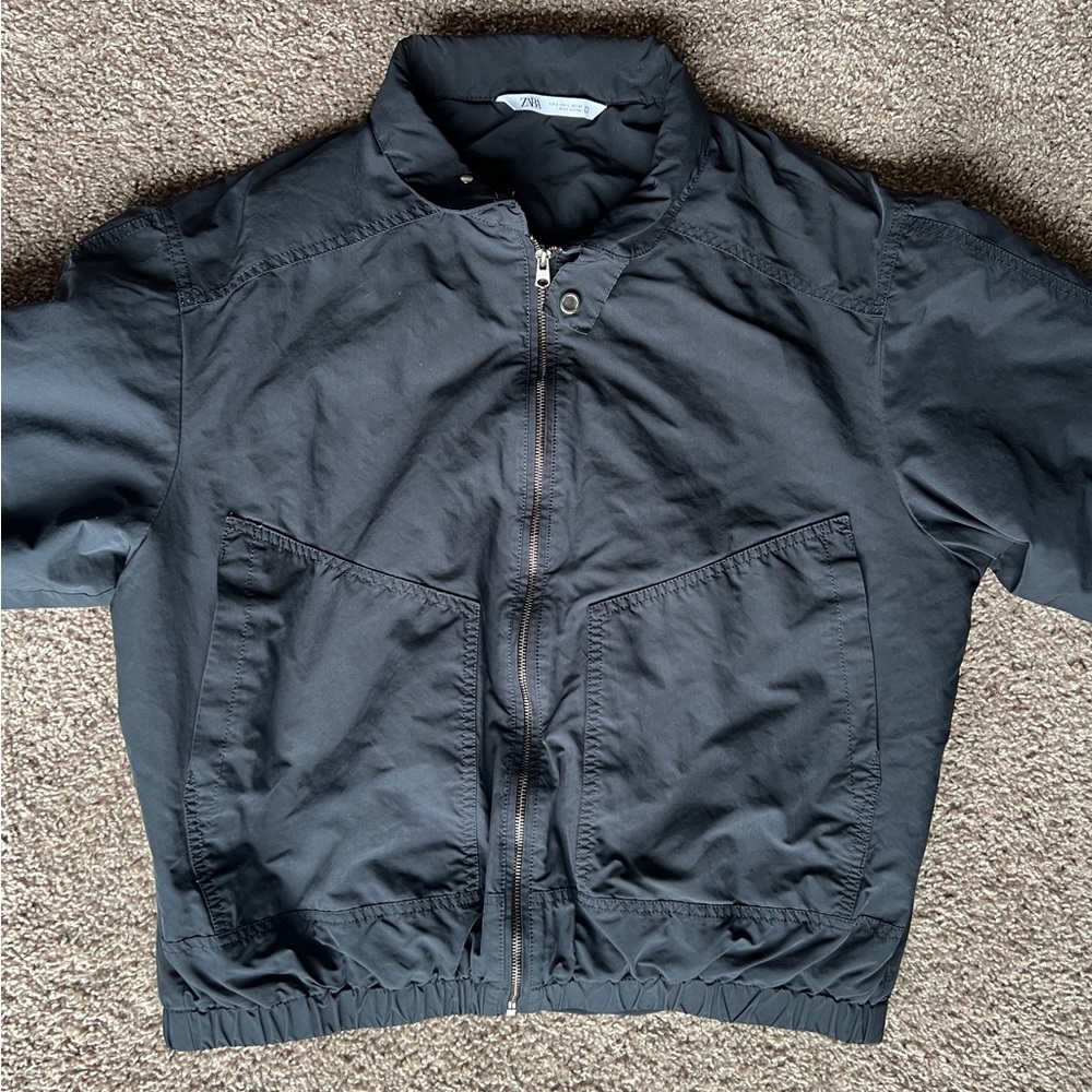Zara L blue padded bomber jacket